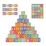 Joqutoys ABC Wooden Building Blocks for Toddlers 3 Large, 40 PCS Alphabet & Number Stacking Blocks with Storage Tray, Montessori Educational Learning Toys for Boys Girls Kids Gifts 1.65