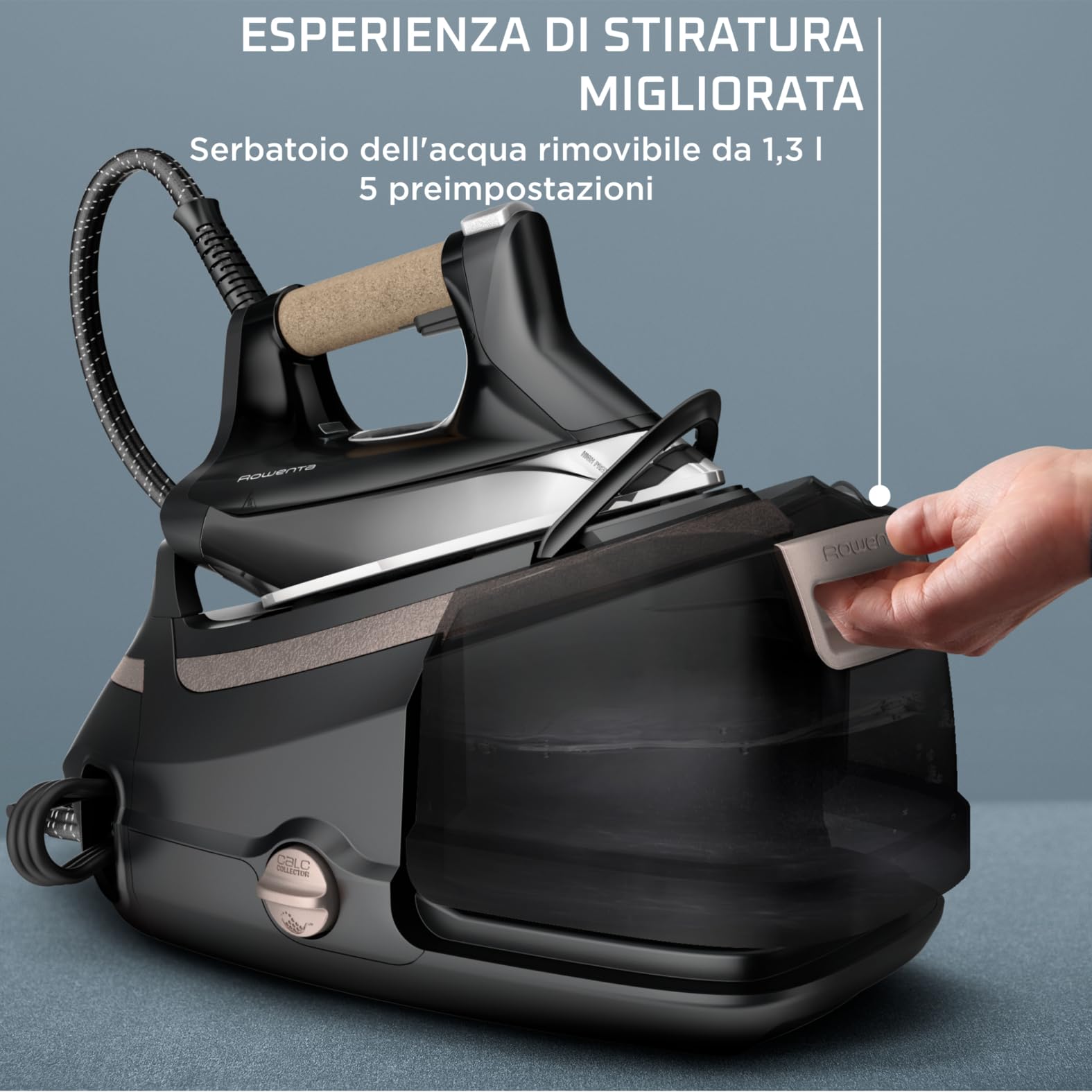 Rowenta Eco Steam Pro, Ferro a Caldaia, Colpo di Vapore fino a 600 g/min, Erogazione Vapore Fino a 150 g/min, Risparmio di Energia, Design Ecologico, DG9661