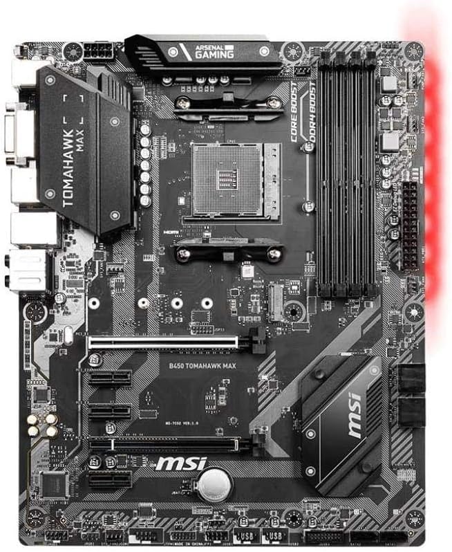 MSI Arsenal Gaming AMD Ryzen 2ND and 3rd Gen AM4 M.2 USB 3 DDR4 DVI HDMI Crossfire ATX Motherboard (B450 TOMAHAWK Max) (B450TOMAMAX)