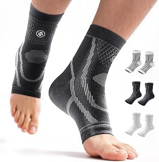 SOLOEVER 3 Pairs Ankle Braces for Women & Men - Ultra Breathable Plantar Fasciitis Socks, Achilles Tendonitis Relief, Heel Pain Support Size L