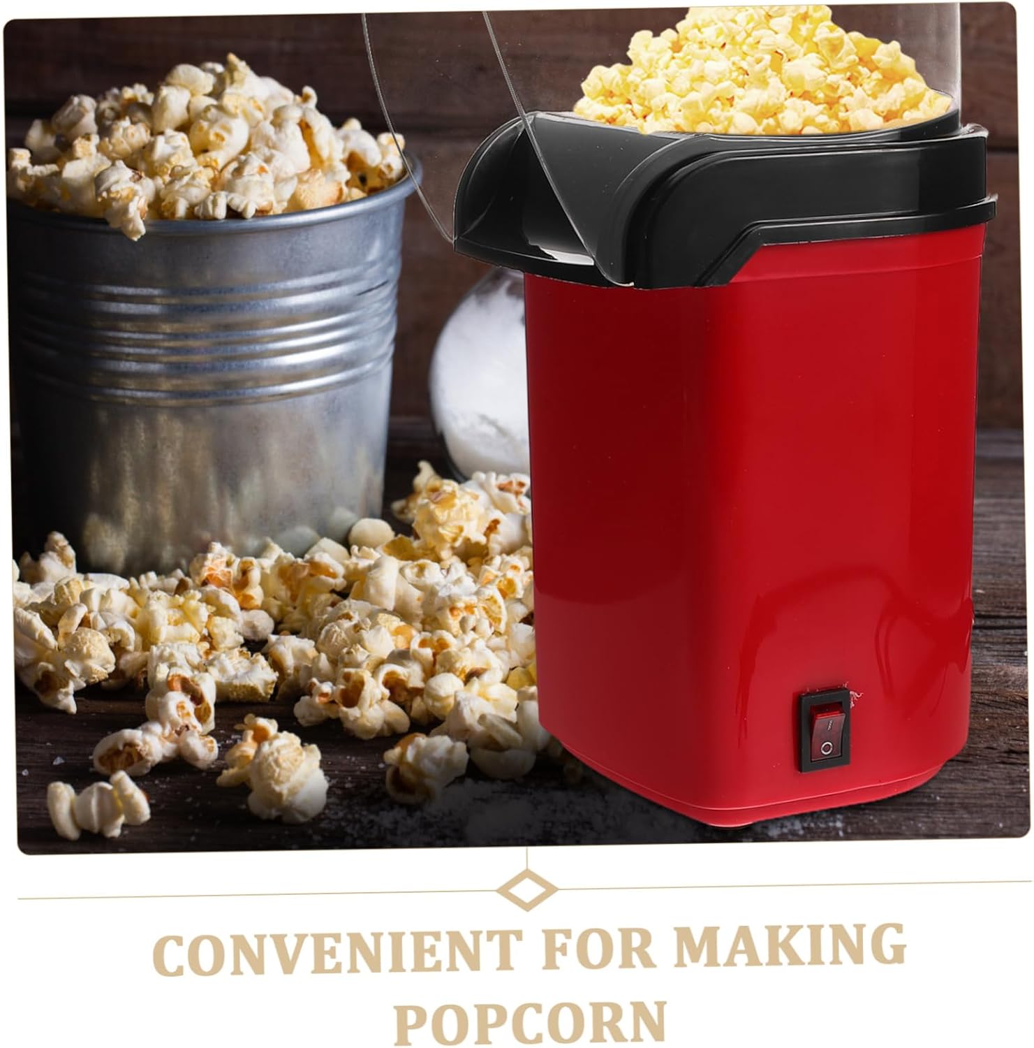 110v High-efficiency Hot Air Popcorn Machine for Home Use Fast Electric Popcorn Maker for Healthy Snacks for Us Plug