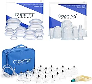 Cupping Warehouse Ultimate Chinese 36 Cup Set (20 Poly Cupsâ„¢ Stronger PlasticPolycarbonate, 8 Supreme Deep PRO 6065 & 8 Grip PRO 6570 Silicone Cupping Therapy Sets