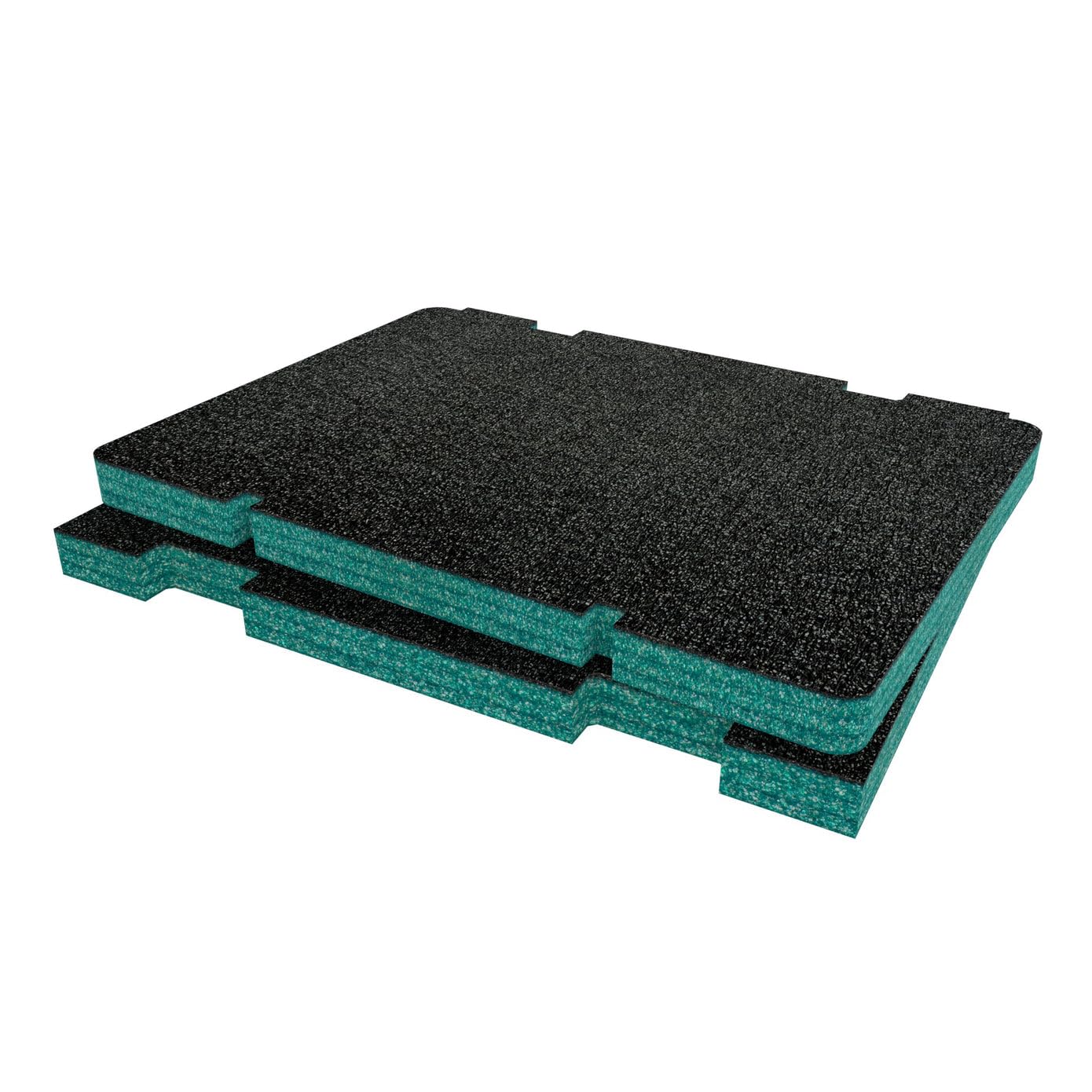 Shadow Foam Paquete de inserción compatible con caja de herramientas grande StackTech, espuma de corte y pelado para organización de cajas de herramientas (verde azulado, 30 mm)