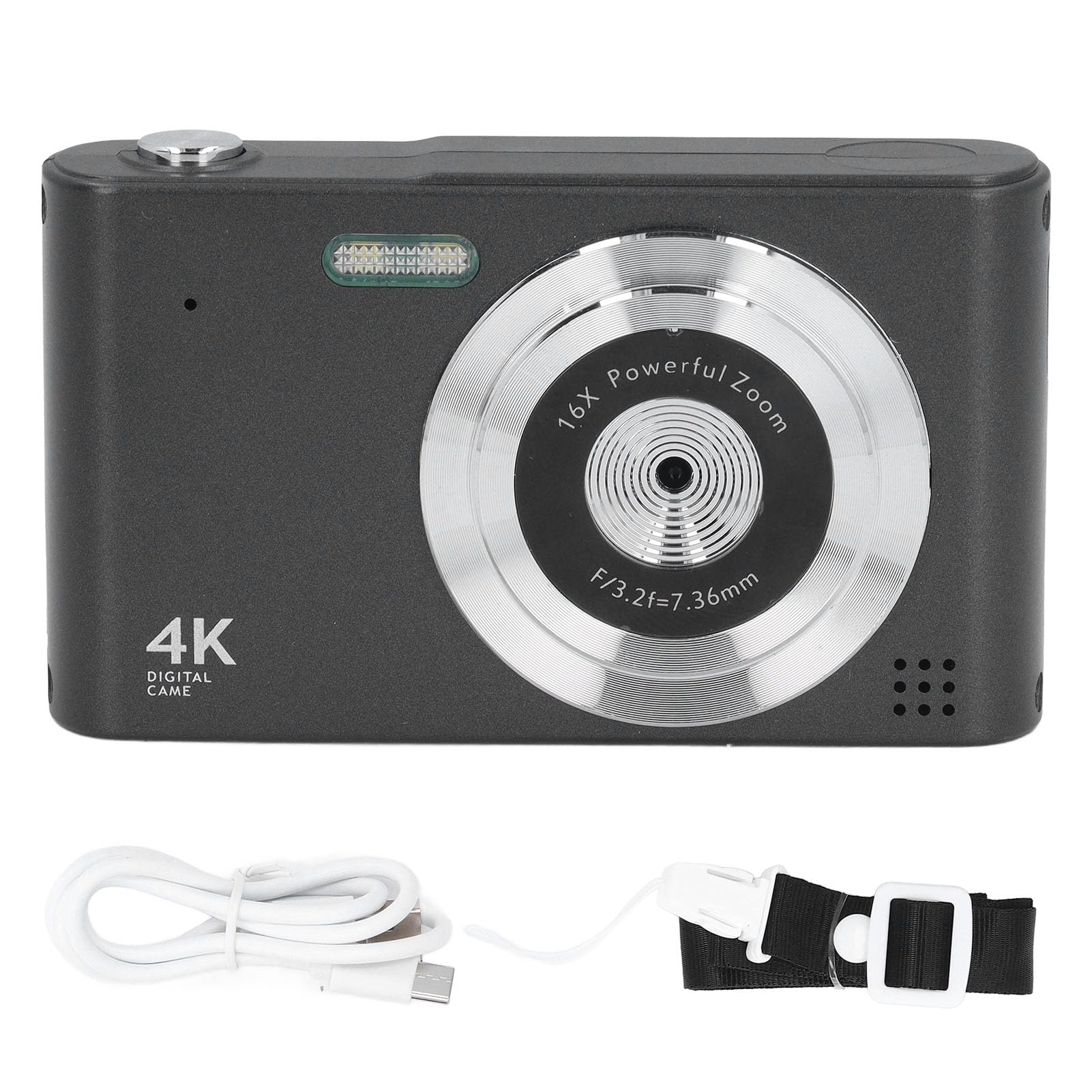 HD Vintage Digital Camera, 4K 48MP Photography Camera with 2.4in IPS Screen, 16X Zoom Non - Shake Video Recording for Travel, Includes Macro Function and Supplementary (Black)-image-46