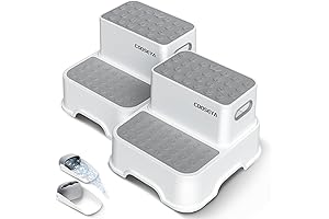 2 Step Toddler Toilet Training Step Stool with Non-Slip Base for Kids