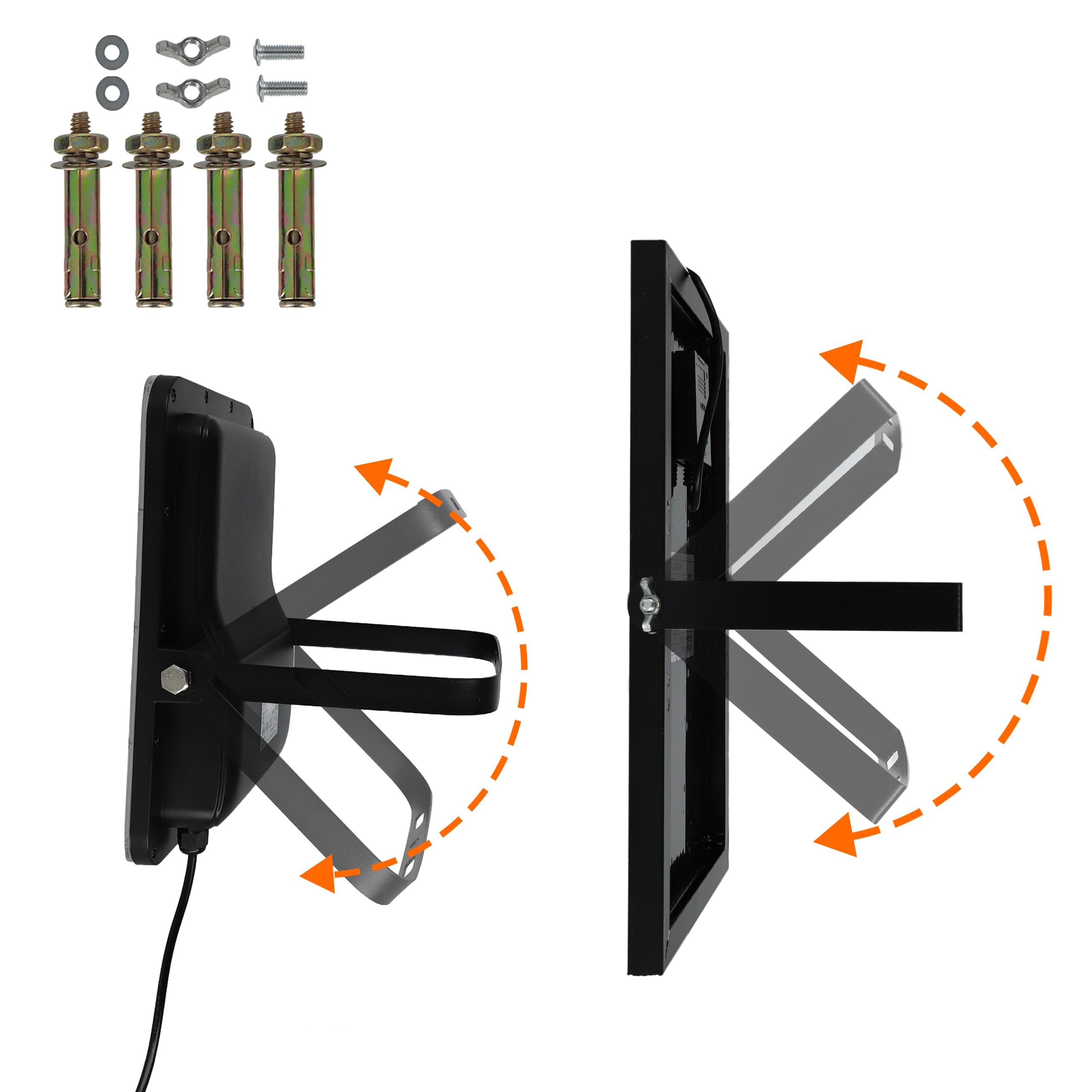 Solar LED Strahler 100W, 1600lm, 4500K,Solar-Flutlicht mit Fernbedienung und Automatisches Licht Ein/Aus, IP65 Wasserdicht für Garten, Außenbereich, auf der Veranda, Terrasse, Einfahrt, einstellbar