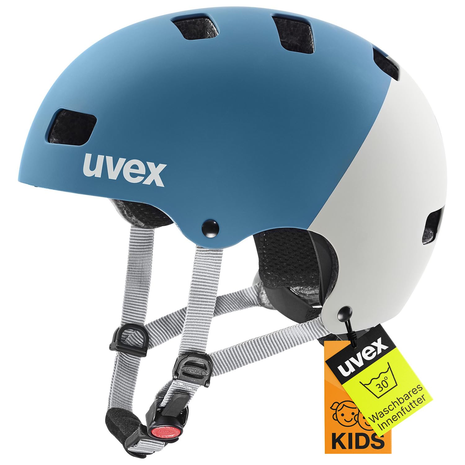 uvex Kid 3 cc - Sturdy Kids Bike Helmet for Children - Individual Fit - Optimized Ventilation - Dark Cyan - Rhino Matt - 55-58 cm