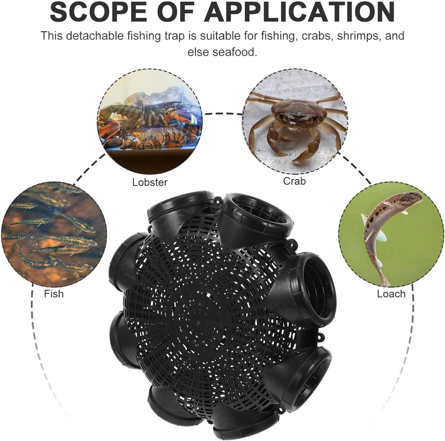 Yardwe Crayfish Traps for Lakes Minnow Traps Plastic Durable Plastic Container Supplies Black Fish Net (Black)