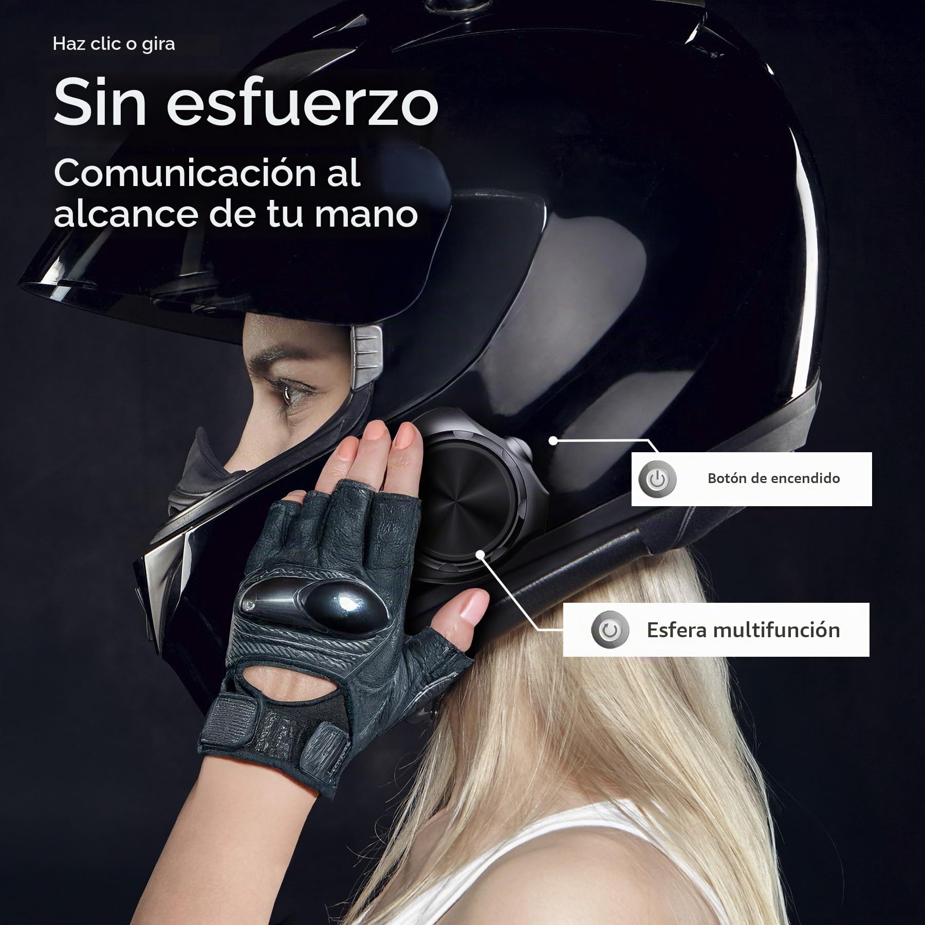 Y3 Intercomunicador Bluetooth 5.2 para Casco de Moto con Cancelación de Ruido Activa y Radio FM (1 Pieza)