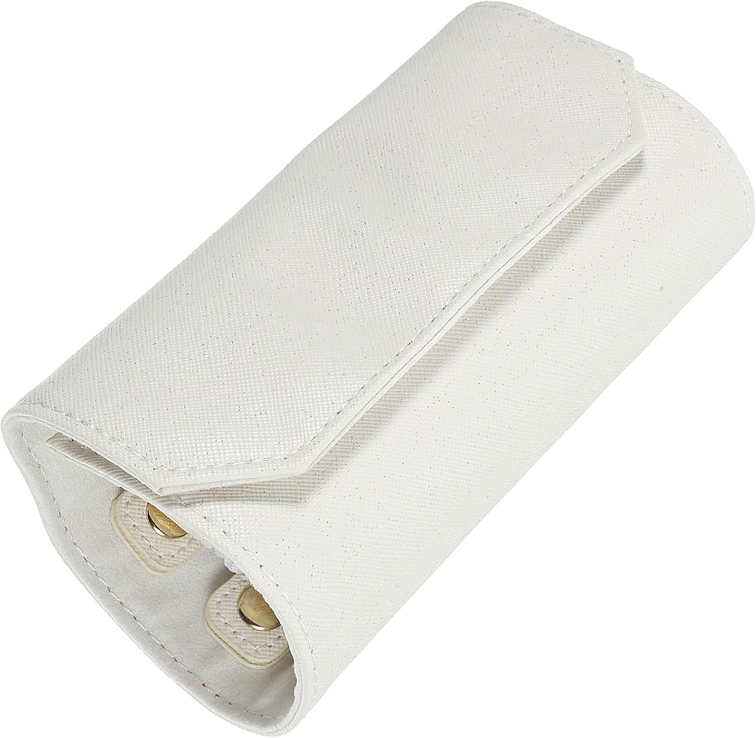 Abaodam Jewelry Organizer Roll Travel Storage Bag for Necklaces White
