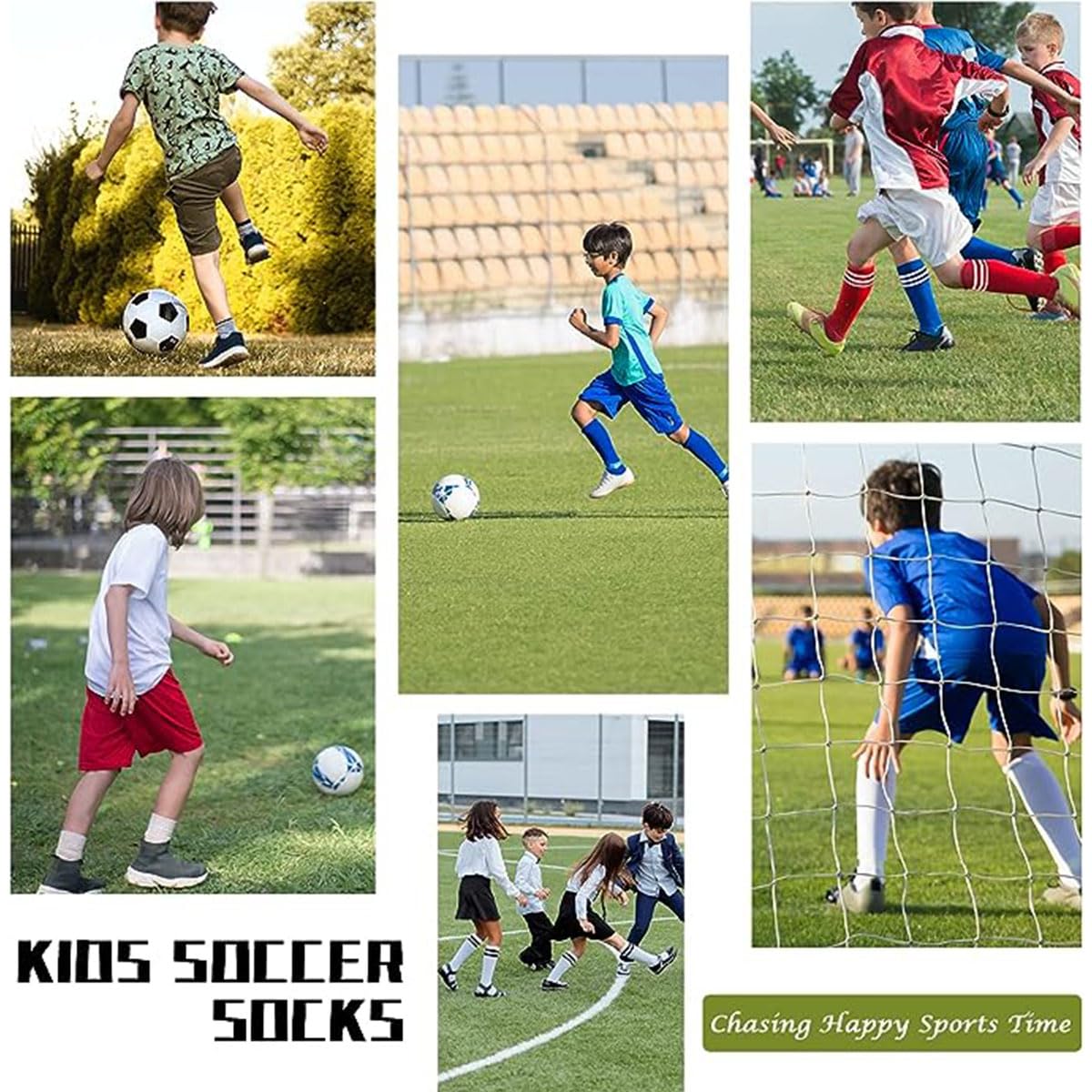 Zando Kniestrümpfe Kinder Baumwolle, 1 Paar Sportsocken für Jungen Mädchen 3-6 Jahre, Gestreifte Socken Kleinkind