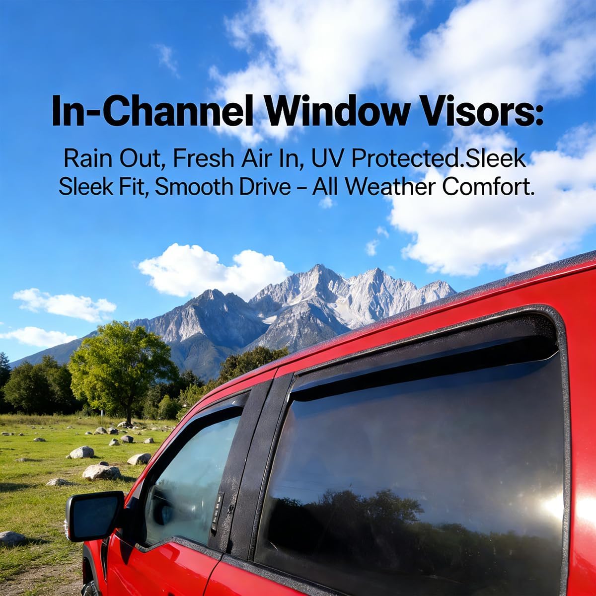 in-Channel Side Window Visors Rain Guards Vent Deflectors for Chevrolet Equinox 2018 2019 2020 2021 2022 2023 2024 Window Vents Shield Sun Shades 4-pc Set