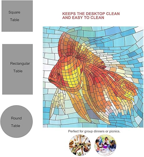 Vista 41 de Mantel Bohochic Redondo para Mesa de 4 Sillas de tela para decoración del hogar, cena, 30 x 30 pulgadas