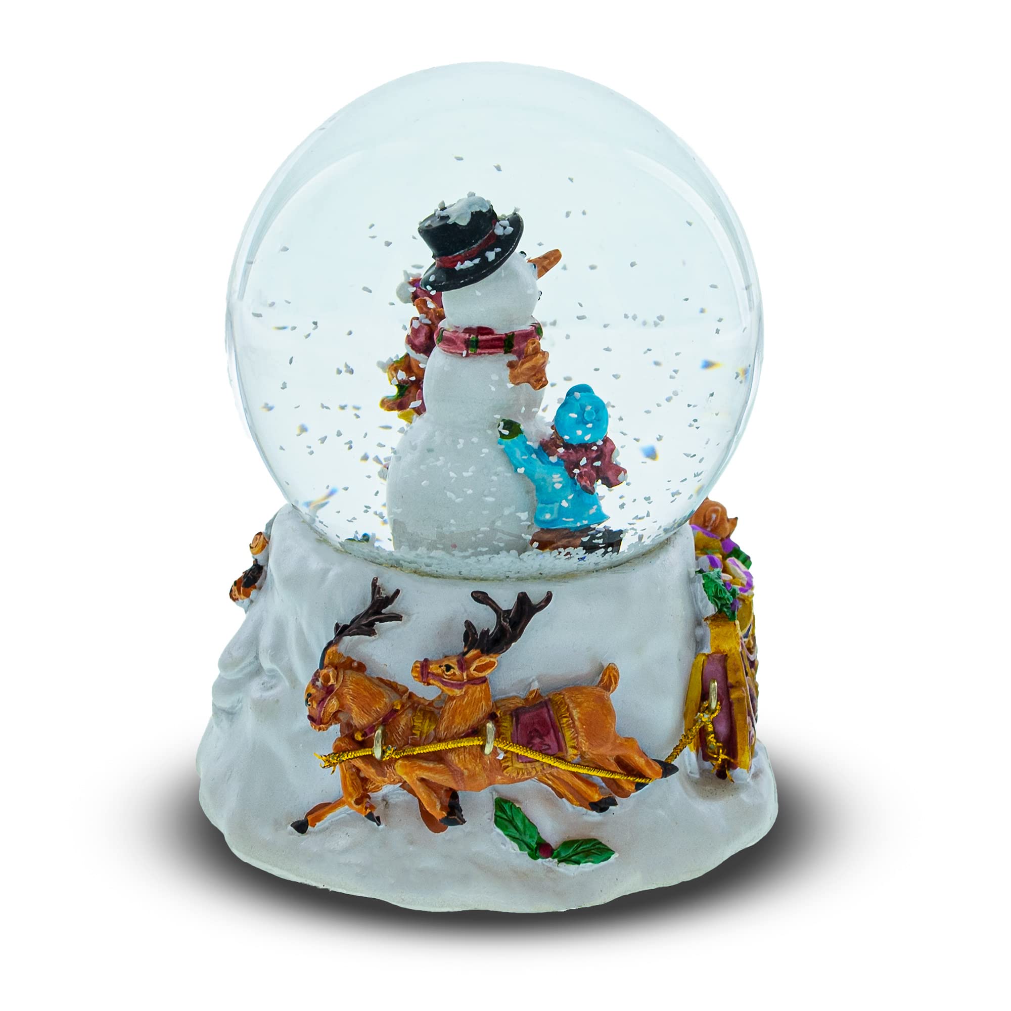 BestPysanky Boule à neige musicale avec bonhomme de neige pour enfants