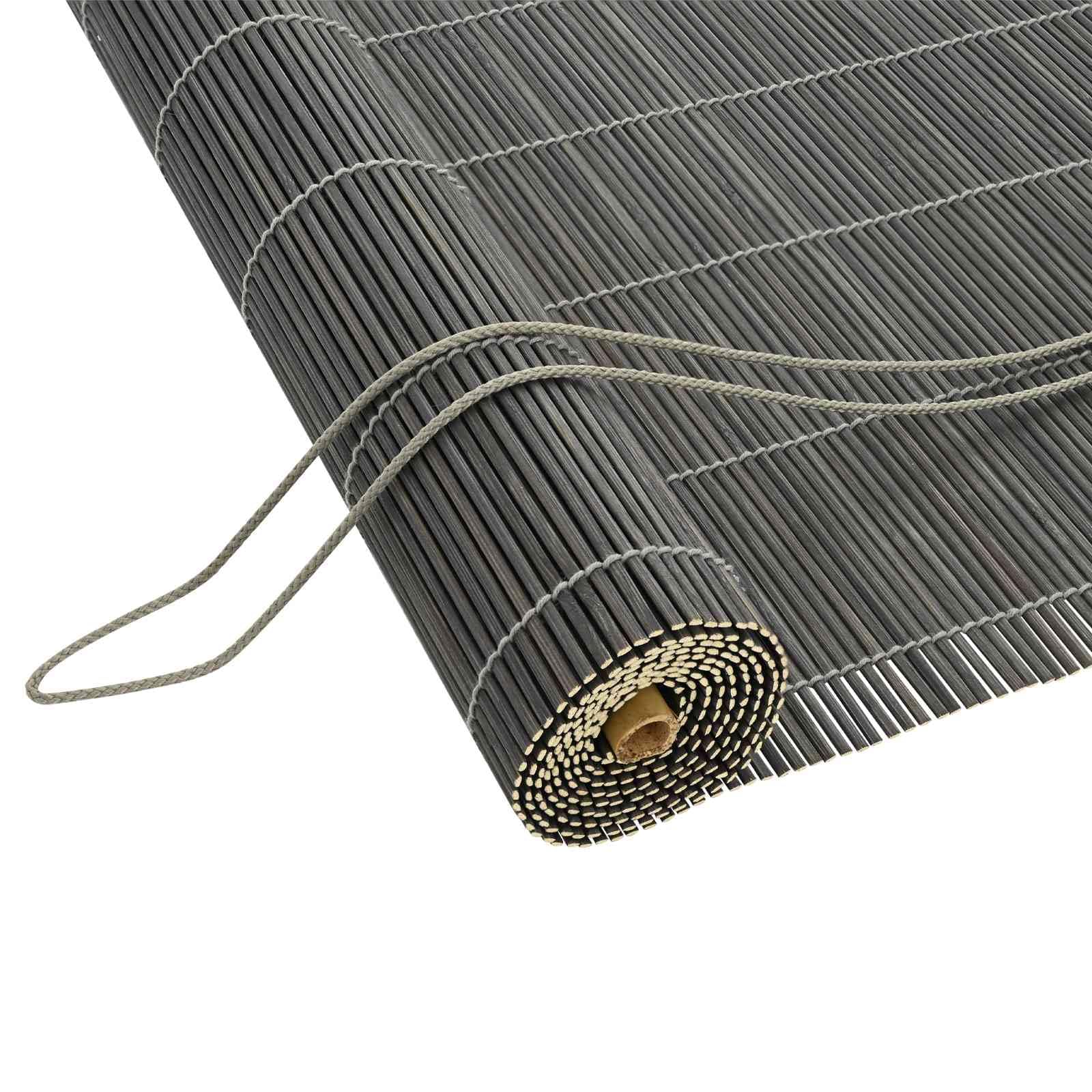 vidaXL Grey Roller Blind 50 x 160 cm Bamboo Modern Elegant and Adjustable Light Control Privacy Eco-Friendly Design