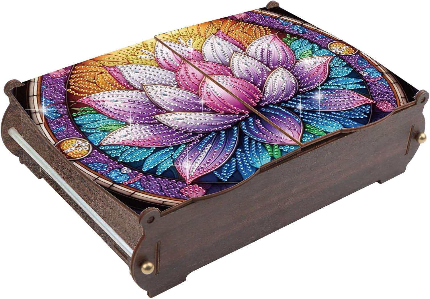 Tontut Diamond Painting Kit Storage Box, Beautiful Lotus DIY Multifunctional Handicraft Storage Box, Suitable for Home Office Holiday Gifts