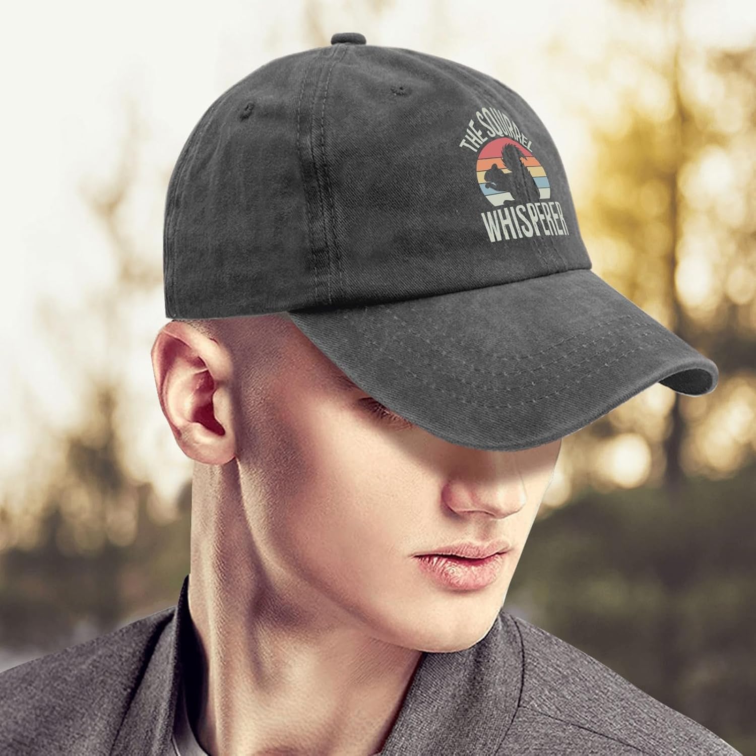The Squirrel Whisperer Trucker Hat Mens Black Hat Pigment Black Hats for Women Fashionable Gifts for - Image 4
