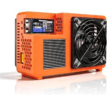 Bitcoin Home Miner NerdQX 8.0 TH/s - Open Source Home Miner with Four BM1370 ASIC Chips Dual Fan Plug and Play 170W 2.4GHz Wi-Fi and Quiet for Cryptocurrency Machines - Bitcoin Miner for Beginners
