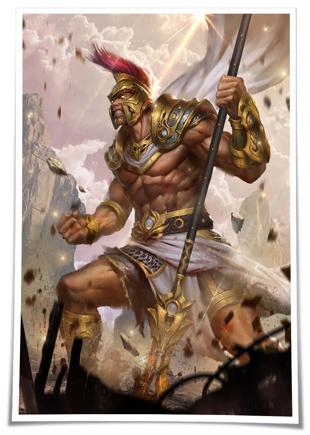 Greek Mythology Ares Poster Wall Artwork for Living Room Wall Decorations Picture Painting Panel Bedroom tin sign Bathroom Print Kitchen 8x12 Inch