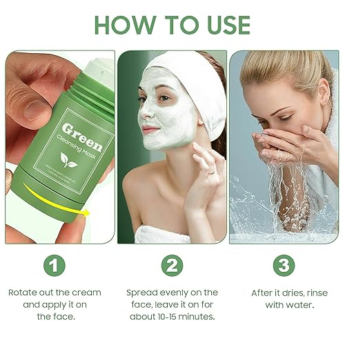 Miniatura 4 de Mascarilla de limpieza profunda de té verde, removedor de puntos negros para cara, limpieza profunda de poros, control de aceite e hidratación con