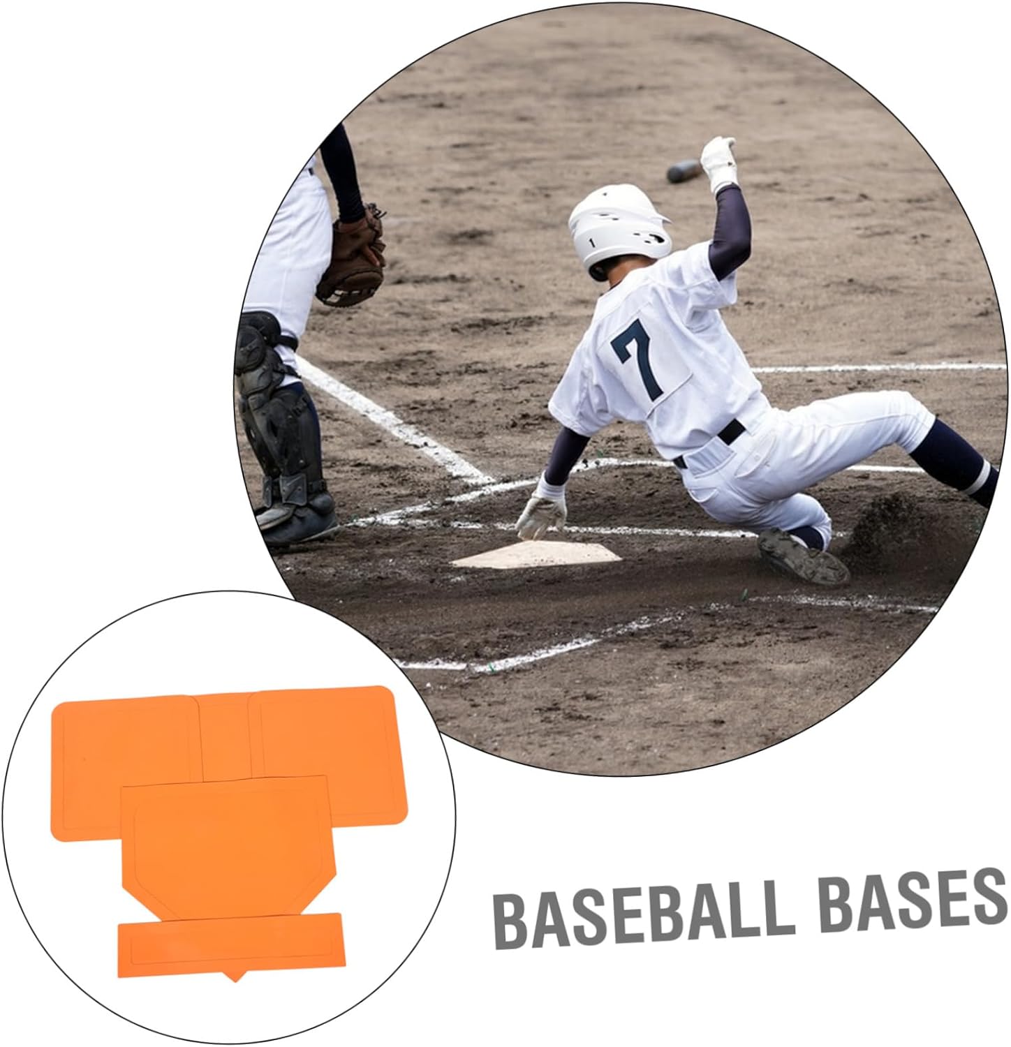 5pcs Thickened Rubber Baseball and Softball Bases Set for Use Pitching Mat Home Plate for Players and Teams