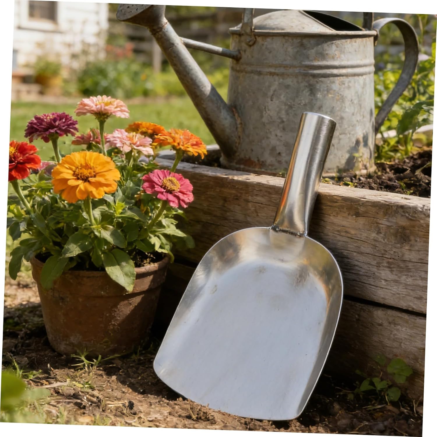 Stainless Steel Garden Spade and Small Digging Shovel for Gardening, Curved Blade Hand Trowel Suitable for Soil Digging and Planting in Home Garden