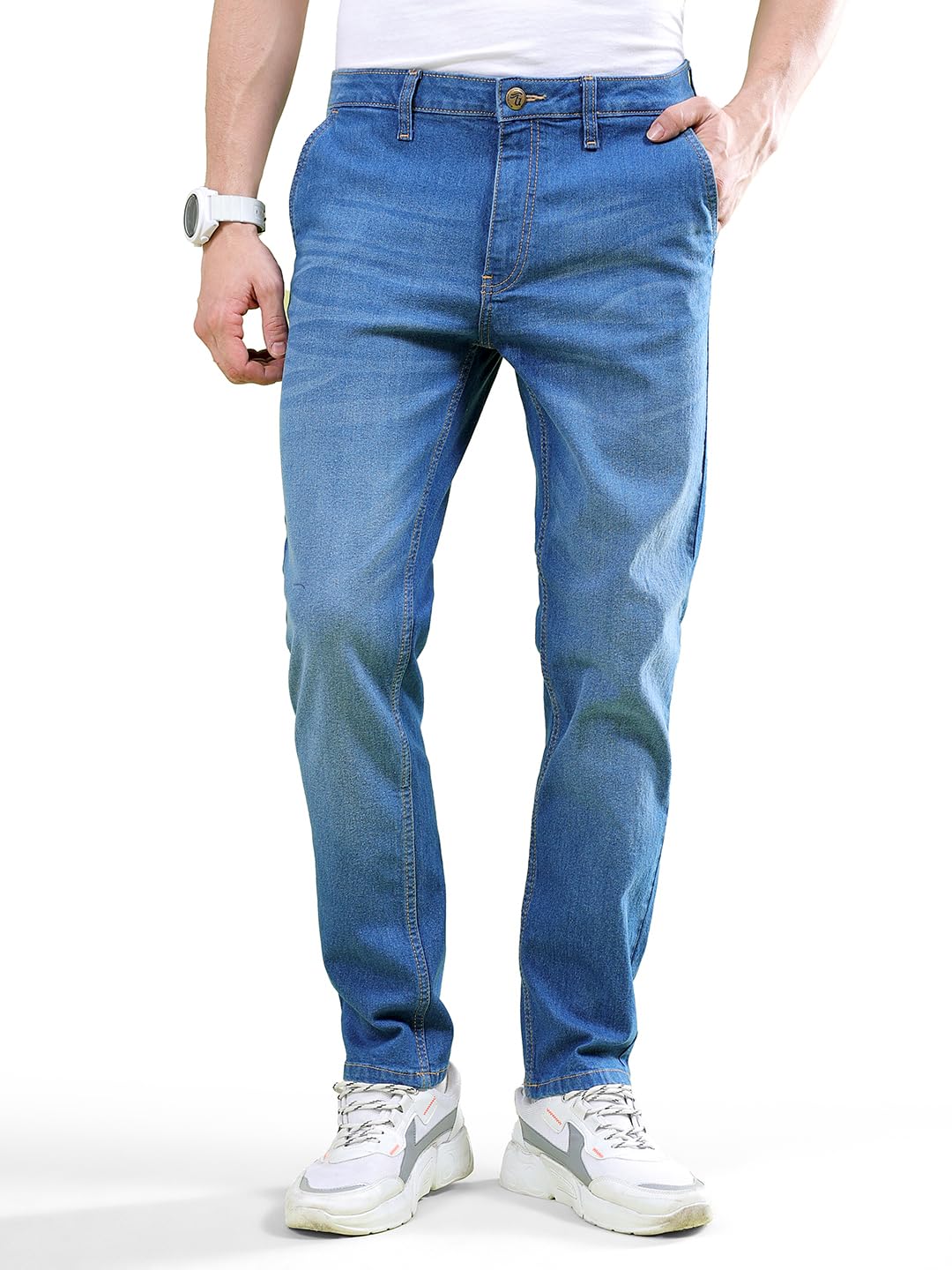 the indian garage co Men Slim Fit Solid Mid-Rise Jeans-picture-31