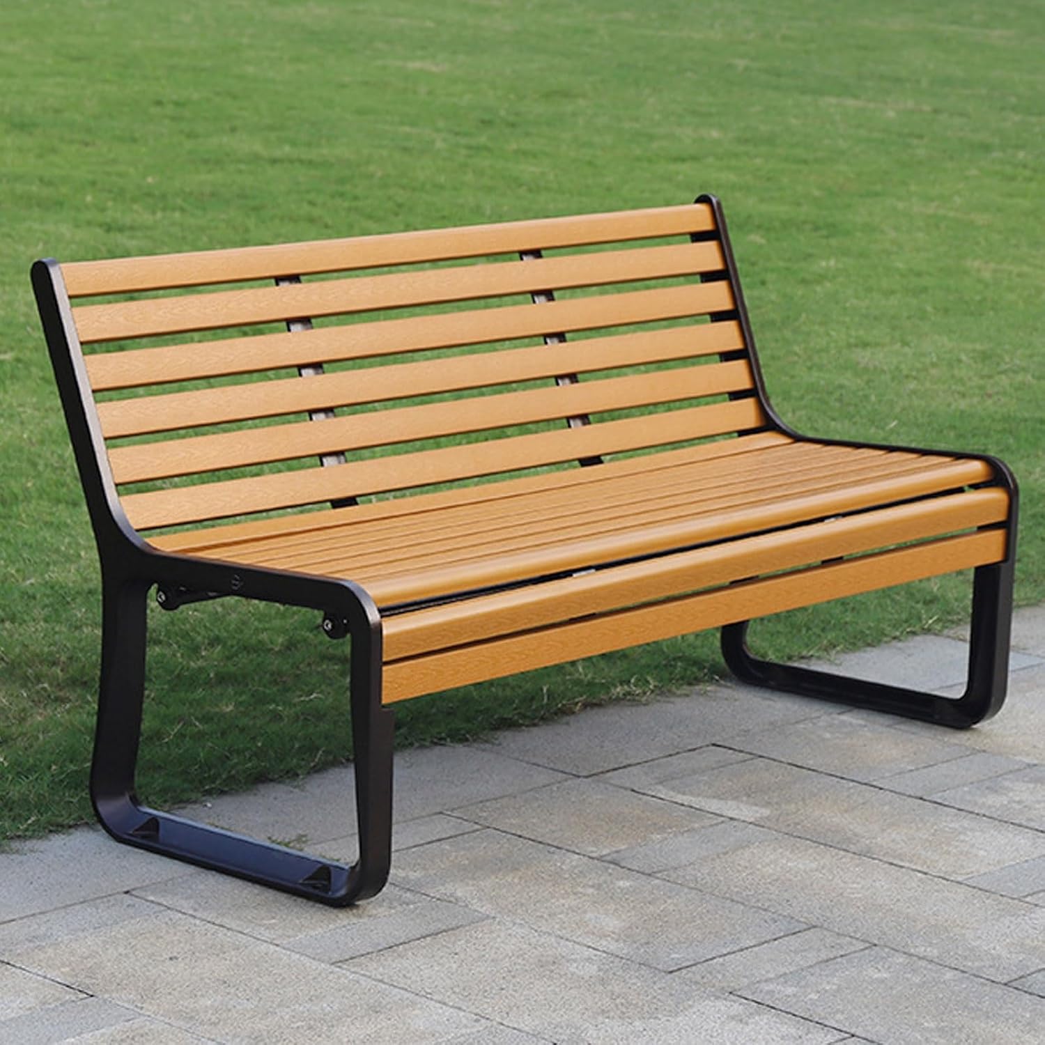 Gartenbank Wetterfest 150cm | Aus Aluminium & Holz | Tragkraft 400kg | Für Terrasse & Garten