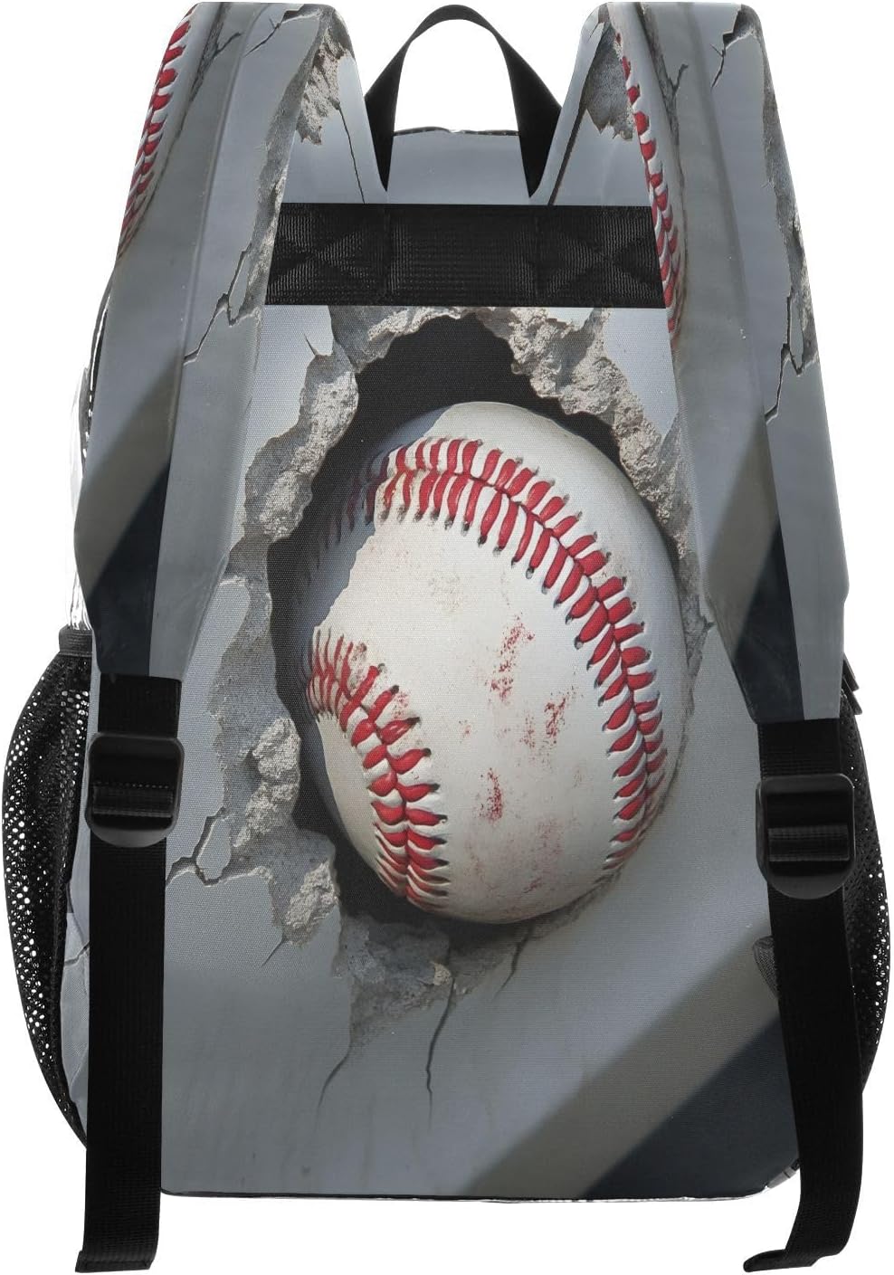 Baseball Breaking The Wall Clear Backpack Heavy Duty See Through Transparent PVC BookBag for Kids Boy Girl Adult School Work