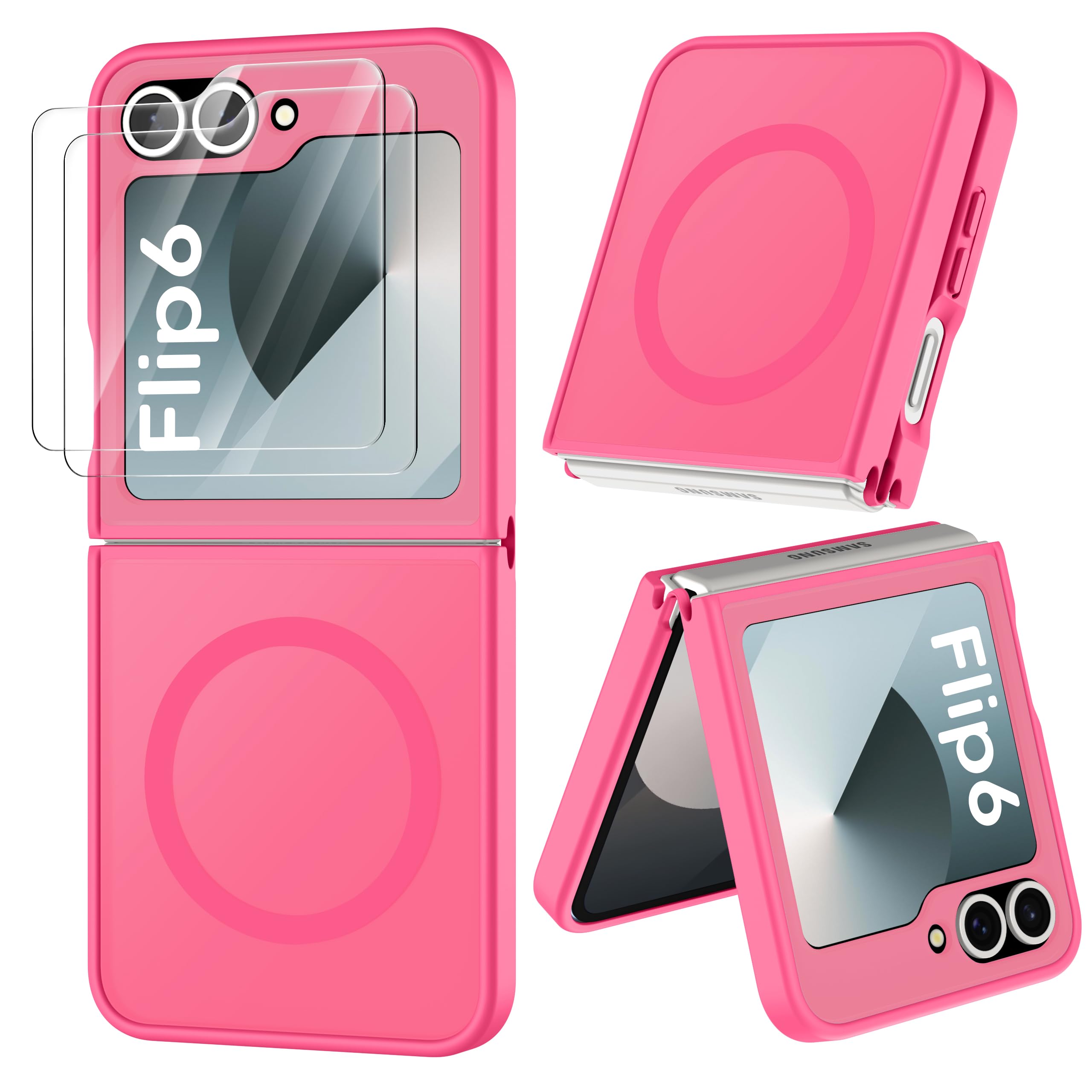 ORETECH Magnetic for Samsung Galaxy Z Flip 6 with 2 x Screen Protector