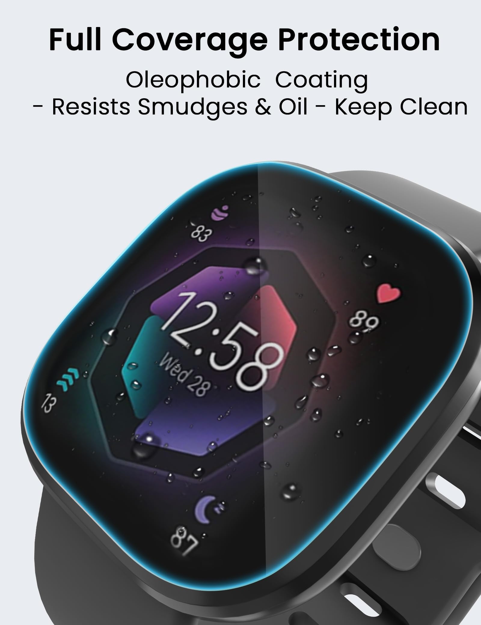 Protectores De Pantalla Para Fitbit Versa 4, Sense 2, Versa 3, Sense - Pack 6 Unidades