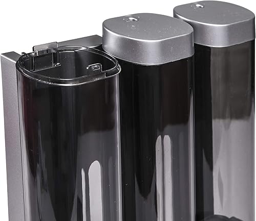 Miniatura 4 de Dispensador y organizador de bomba de ducha de baño montado en la pared de 3 cámaras, capacidad para champú, jabón, acondicionador, gel de ducha,