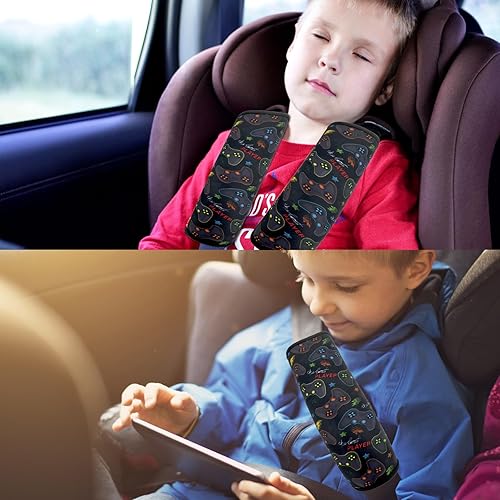 Vista 46 de Funda para cinturón de seguridad para niños, almohadilla para cinturón de seguridad para niños y niñas, correas de asiento de automóvil, Rosado