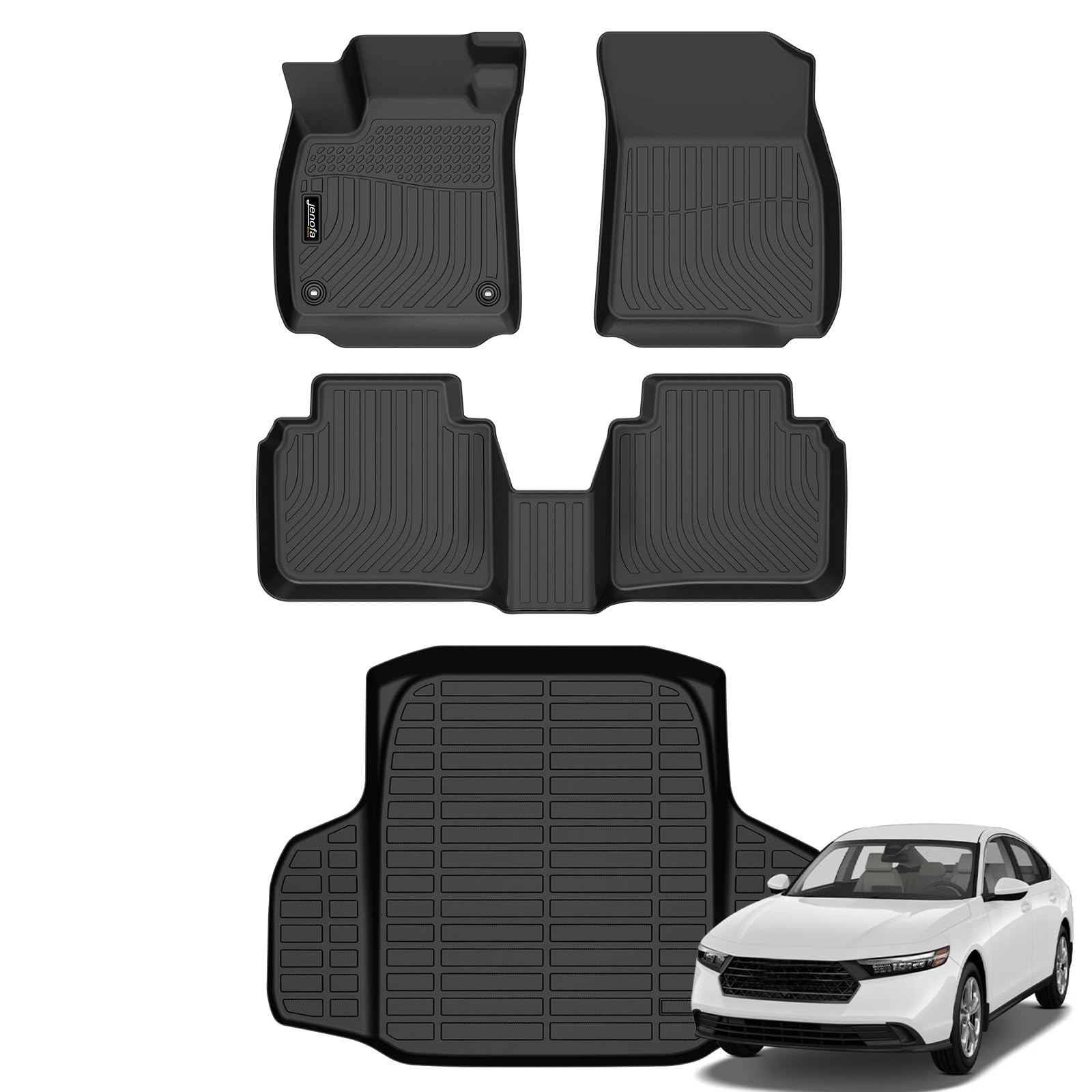 Car Floor Mats for Honda Accord 2023-2026 (Include Hybrid) All Weather Automotive Floor Mats Cargo Liner Waterproof Durable Floor Liners Custom for Accord Accessories