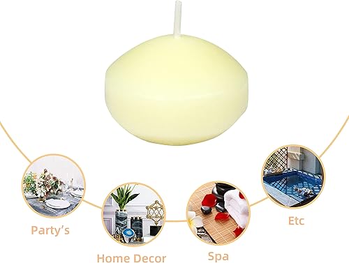 Miniatura 6 de Zest Candle Velas flotantes de 24 piezas, 1.75 pulgadas, marfil