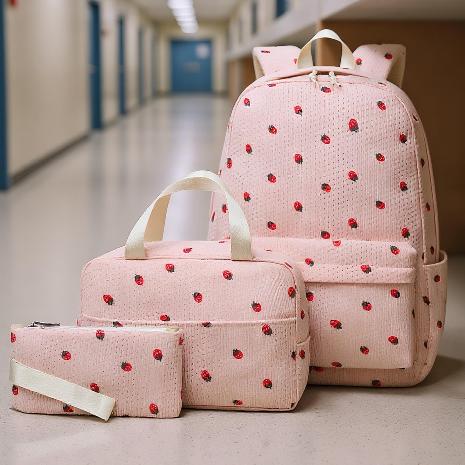 Mochila Escolar Infantil,Set de Accesorios de Lindo,Estuche para Mujeres Niñas - Deporte Universidad Senderismo Excursion Camping Actividades Exteriores