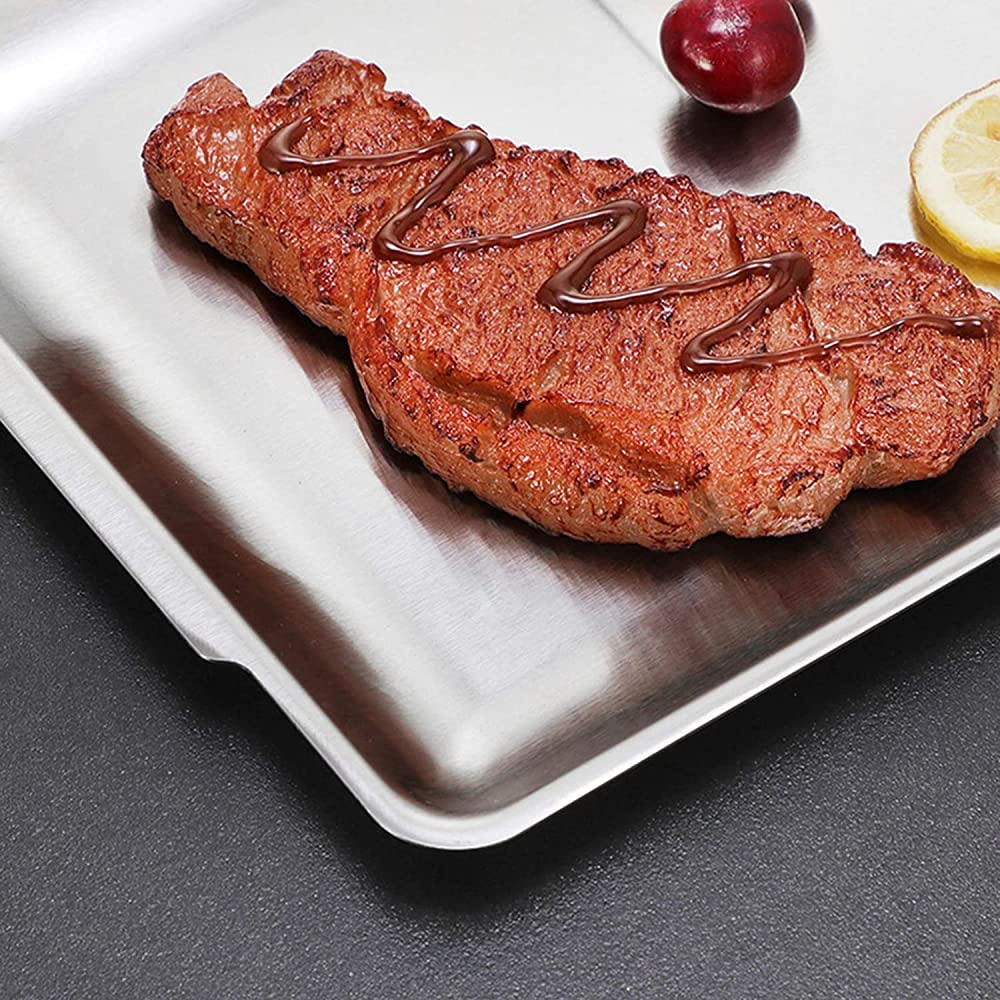 Set di 3 teglie da forno professionali in acciaio inox, teglie rettangolari per cottura fai da te
