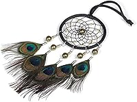 Vista 4 de Colgante de atrapasueños de plumas, pequeño atrapasueños para colgar decoraciones