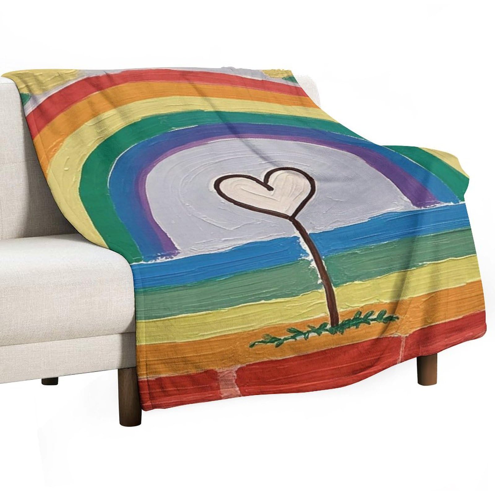 Couverture flanelle Love Branch de qualité supérieure, plaid fin et doux lit de camping