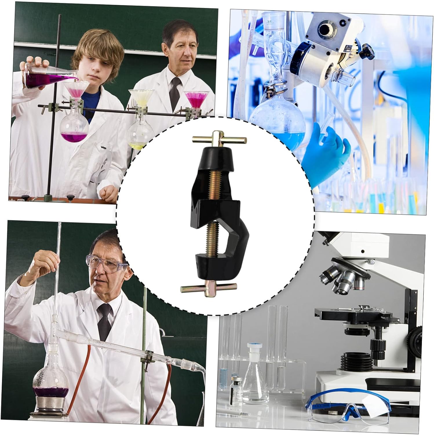 2 Pcs Lab Stand Clamp Set Zinc Alloy Cross Clip Lab Clamp Stand Holder Laboratory Cross for Experiment