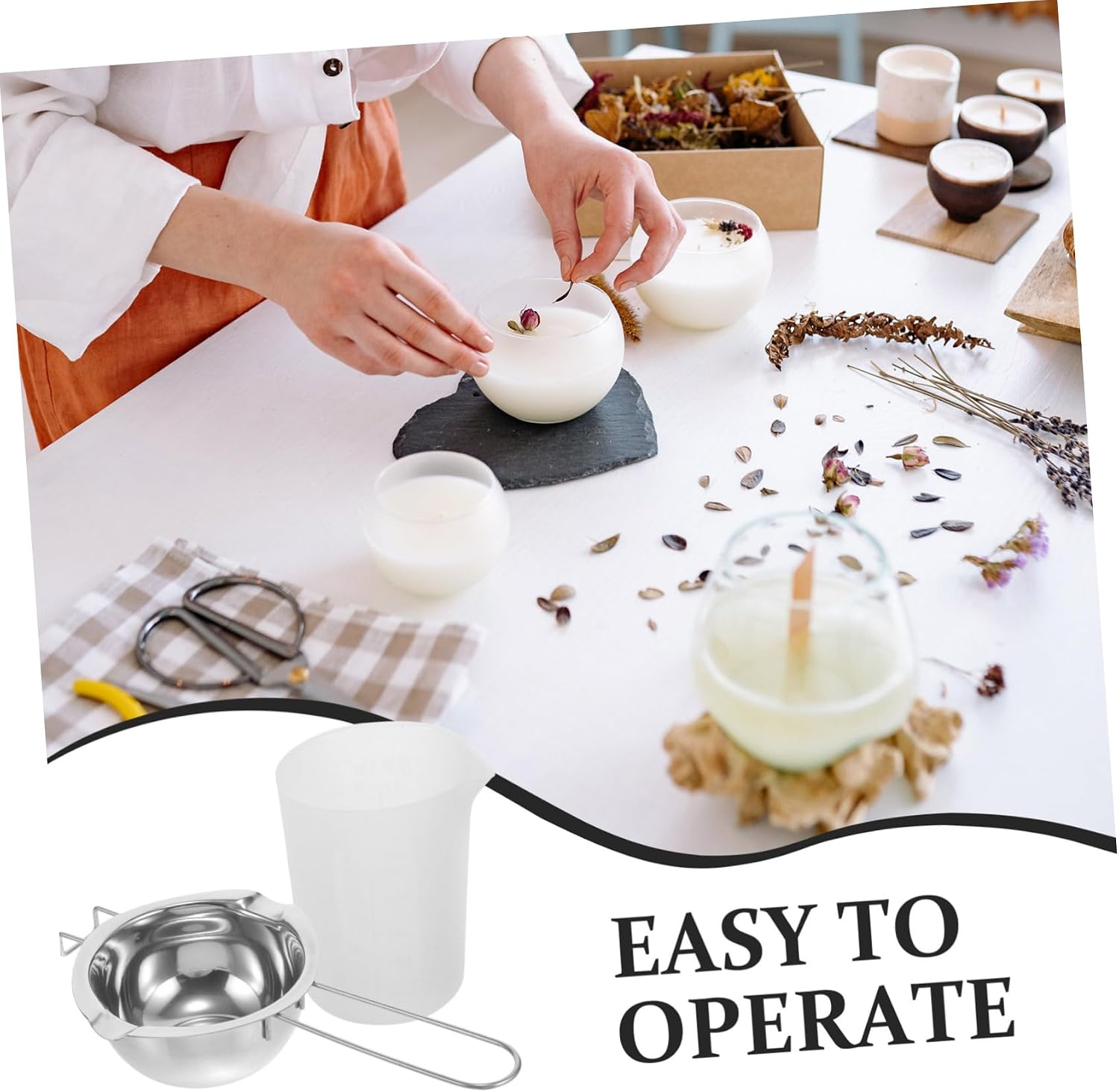 Operitacx Wax Melting Pot Kit for DIY Candle Making, 250ml