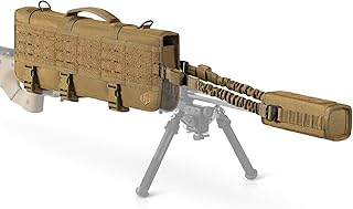 Savior Equipment 20" MOLLE Tactical Rifle Scope Carry Case & Muzzle Cover w/Hook Backing, Padded 600D Heavy Duty Polyster to Protect Firearm During Transportation