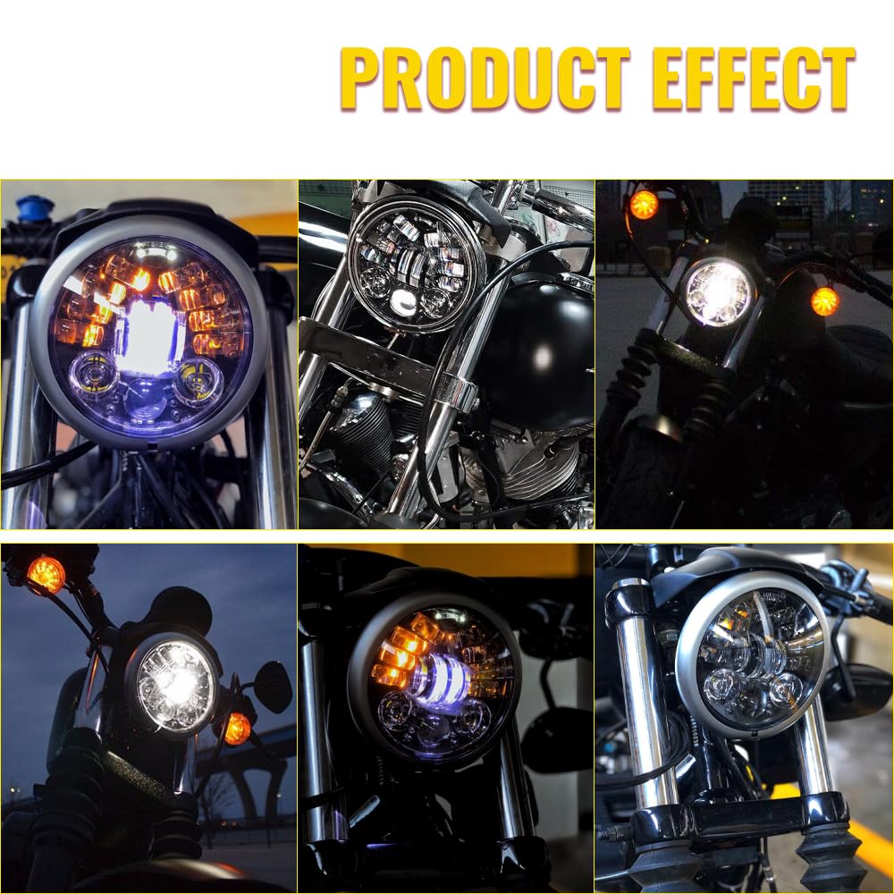 Moto Faro Anteriore Moto 1pc 5-3/4 faro LED da 5.75 pollici per Davidson Dyna per Street Bob per Night Rod Train per Softail per Deuce