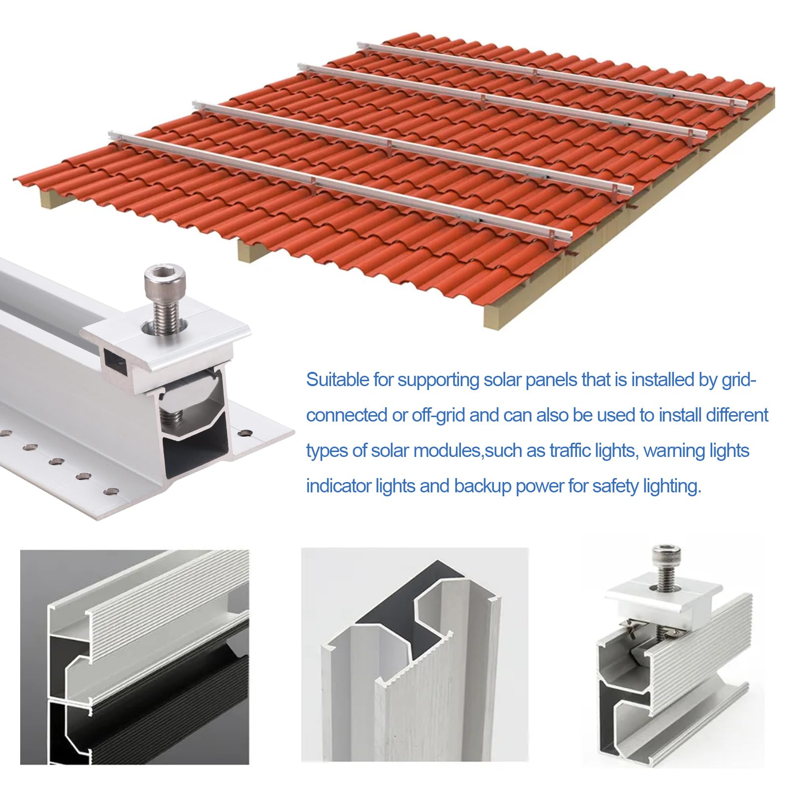 TEOV Montaggio Solare Lamiera Trapezoidale Supporto Per Pannelli - Foto 4