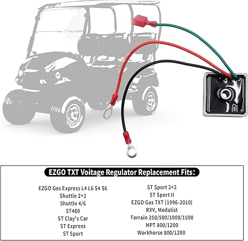 Miniatura 5 de Rectificador de regulador de voltaje para carrito de golf para Club Car 1984-1991, EZGO 1994 en adelante, ColumbiaParCar 1982-1994, OEM # 27739-G01