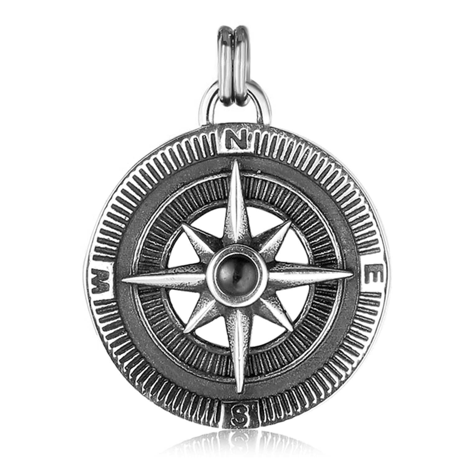 Silver Plated Fancy Compass Pendant with Anchor Chain Fashion Jewellery Gift for Men & Boys-image-4