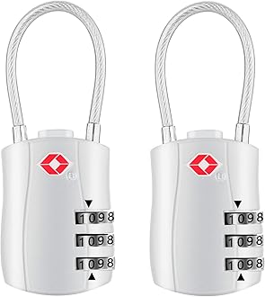 Diyife TSA Luggage Locks, [Newest Version][2 Packs] 3-Digit Security Padlock, Combination Padlocks, Code Lock for Travel Suitcases Luggage Bag Case etc. Silver