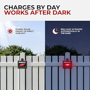 ASPECTEK Predator Eye Solar Animal Deterrent - 2 Pack, Flashing Red Light Repeller to Help Scare Coyotes, Deer, Raccoons, Skunks and Foxes, Outdoor Pest Control for Garden, Yard, Farm and Coop