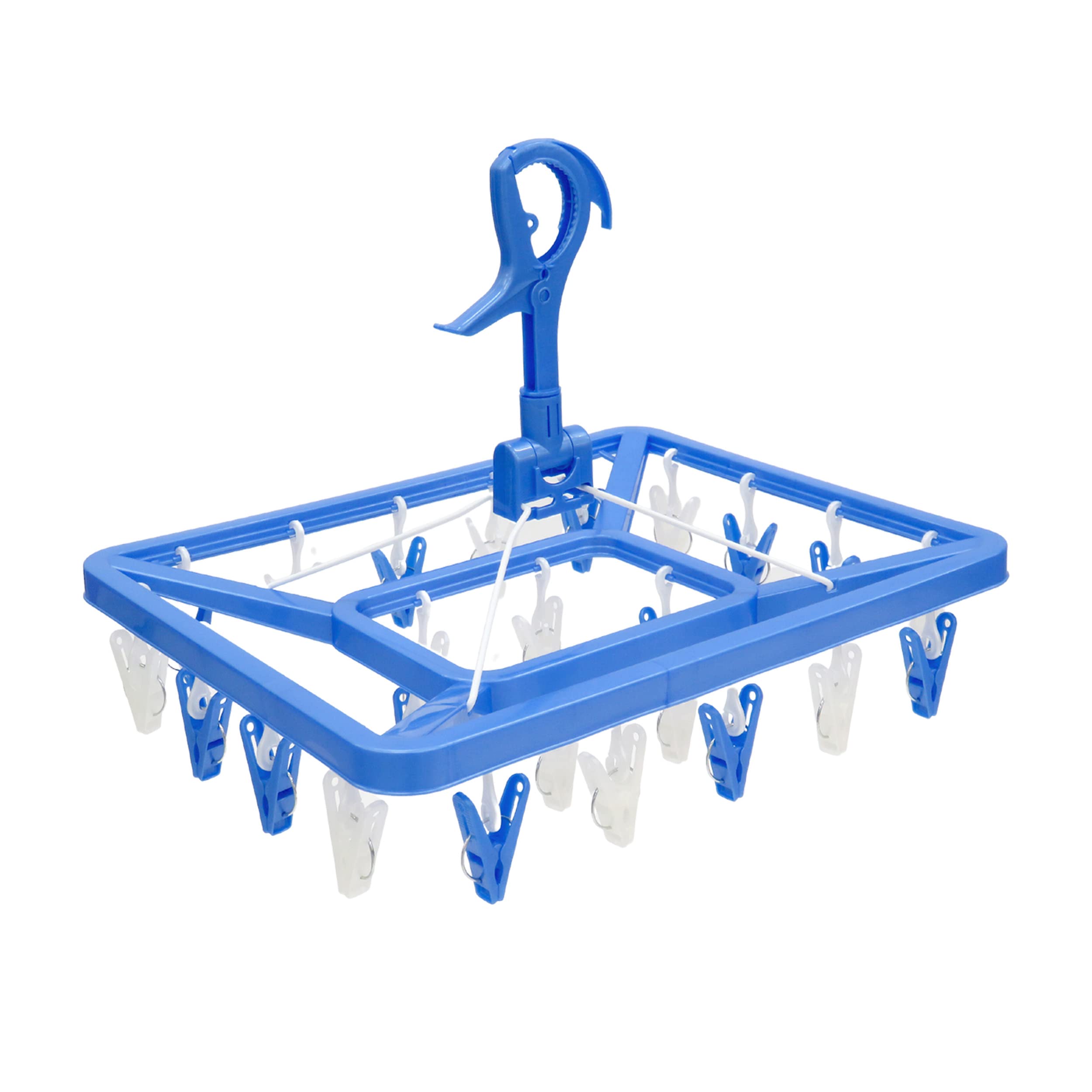 Amazon.co.jp: 東和産業 物干し 洗濯 角ハンガー ピンチ24個付 ブルー