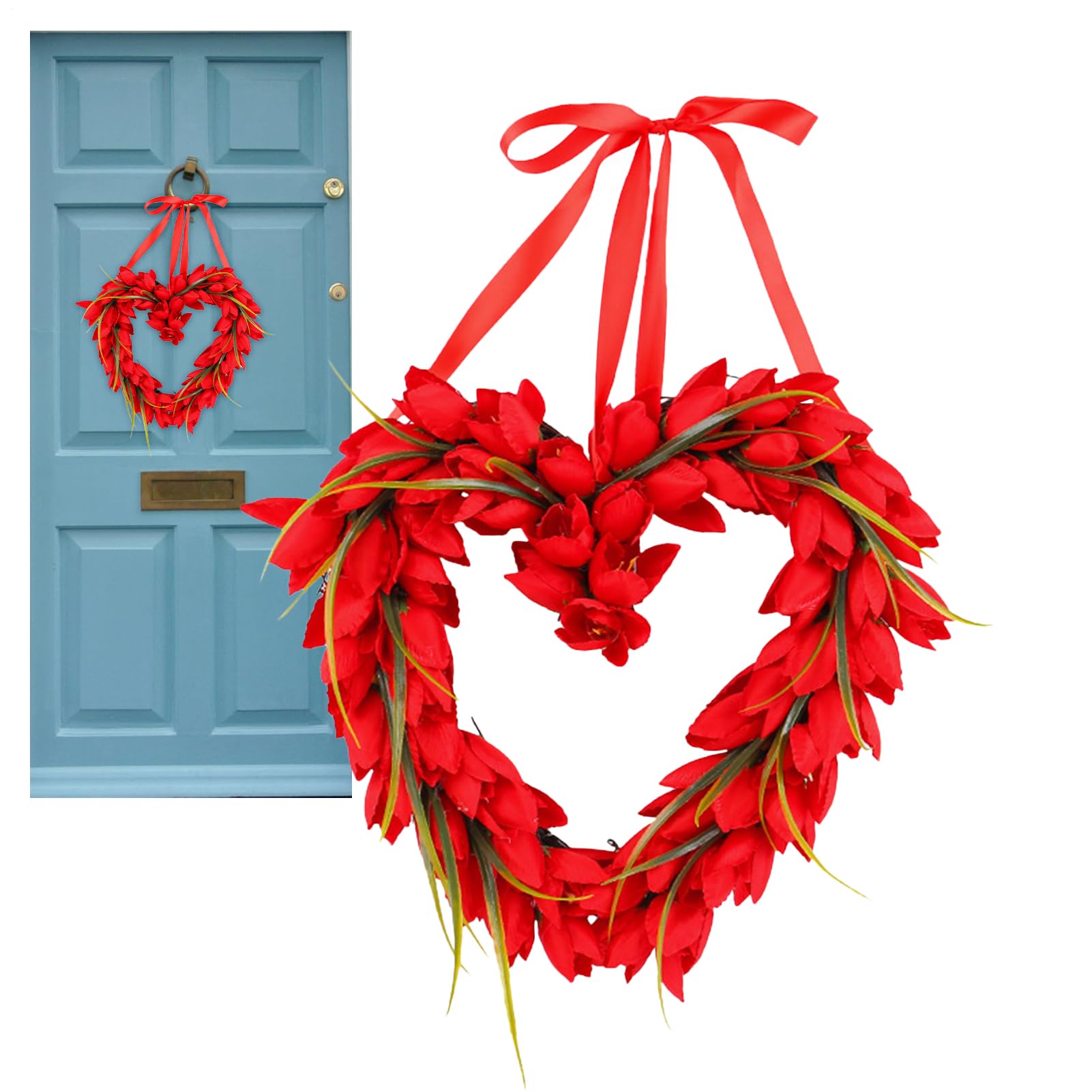 Coronas de corazón para puerta principal y decoración de paredes en comercios
